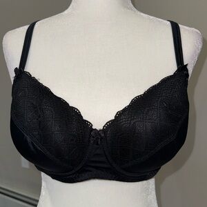 Black with lace lined bra